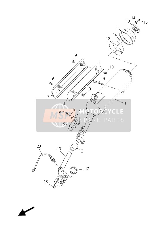 Yamaha YP125R X-MAX SPORT 2012 Échappement pour un 2012 Yamaha YP125R X-MAX SPORT